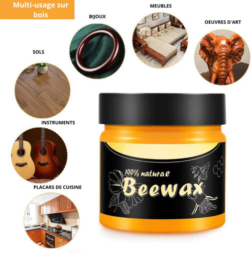 BEEWAX Cire d'abeille naturelle rénovatrice de bois
