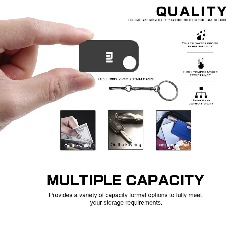 Mini clé USB 3.0 en métal Capacité MAX - Jusqu'à 2TO