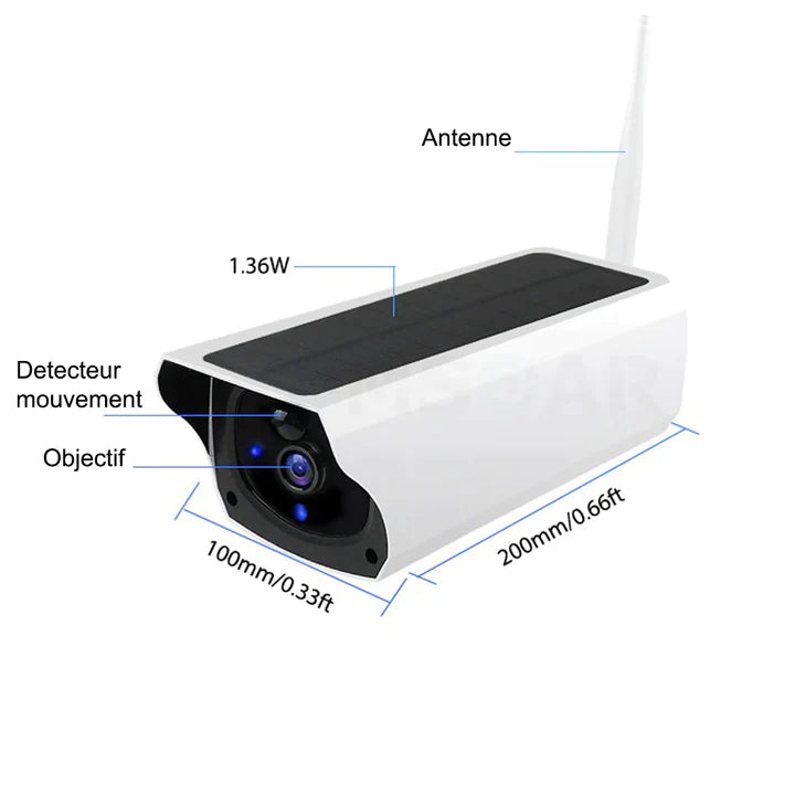 Caméra de surveillance solaire 1080p IP66